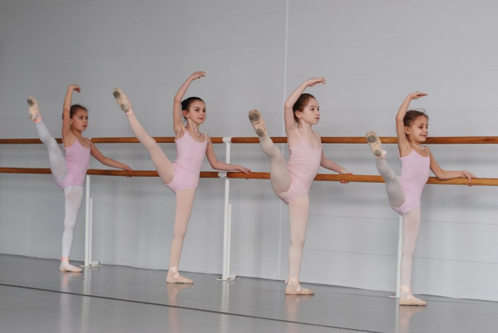 ballet students at barre